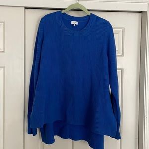 Crown and ivy vibrant blue tunic sweater size xl